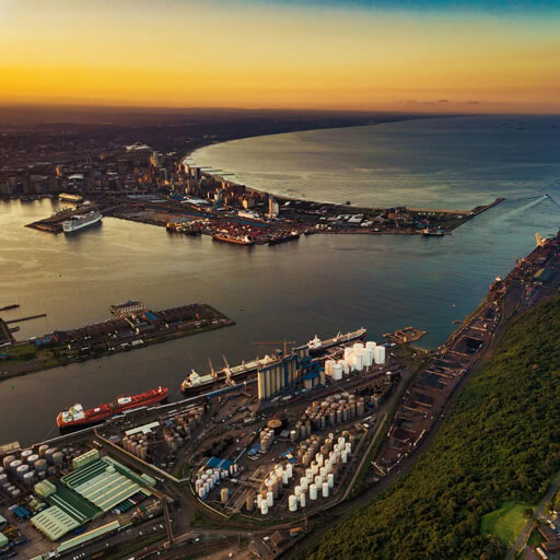 Durban harbour sunset